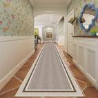 1pc minimalist runner mat soft polyester machine washable rectangular design for bedroom balcony and entrances light beige with accent border bedroom floor covering elegant hallway mat machine washable mat rugs for bedroo