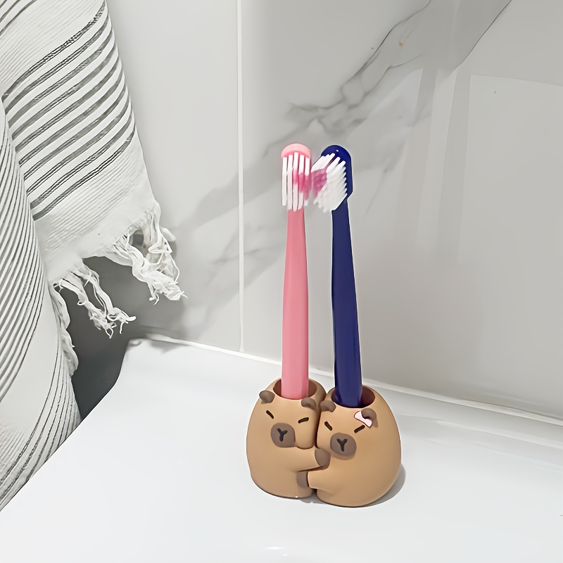 Porte-brosse à Dents électrique En Bambou Pour Salle De Bain, Support De Rangement Pour Dentifrice, Fil Dentaire, Rasoir, Gris