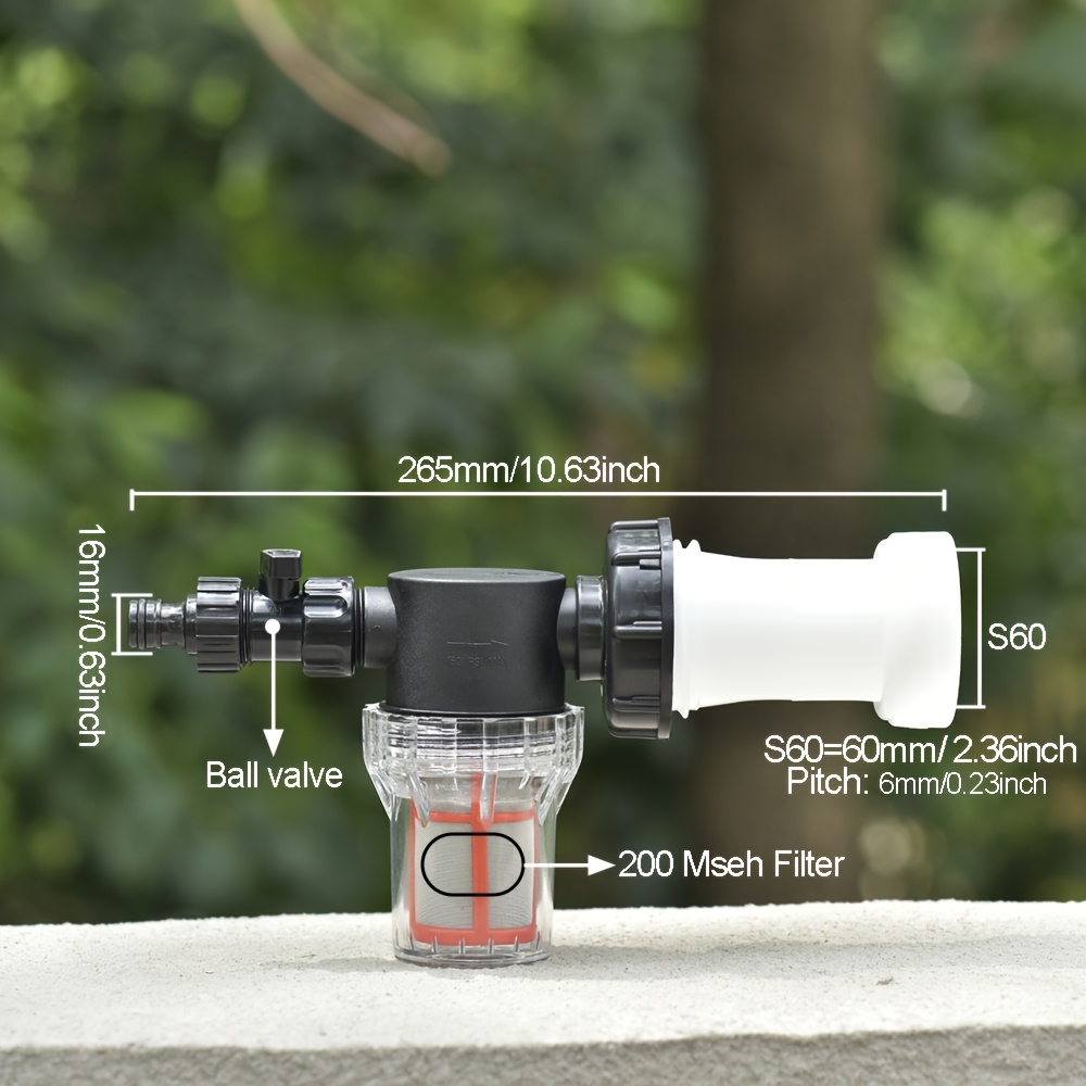 Image of 1set Ibc Tank Tap Adapter Filter, Extension Tube S60x6 Coarse Thread Garden Quick Connect 1000 Liter Ibc Tank Valve Fitting