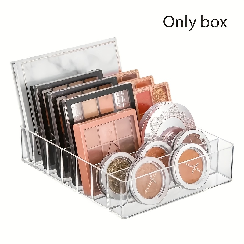 7 compartment clear plastic makeup organizer lipstick eyeshadow holder cosmetic storage tray for bathroom essentials