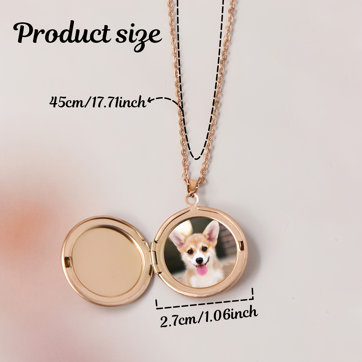 Custom Photo Locket Necklace with Opening Frame Pendant
