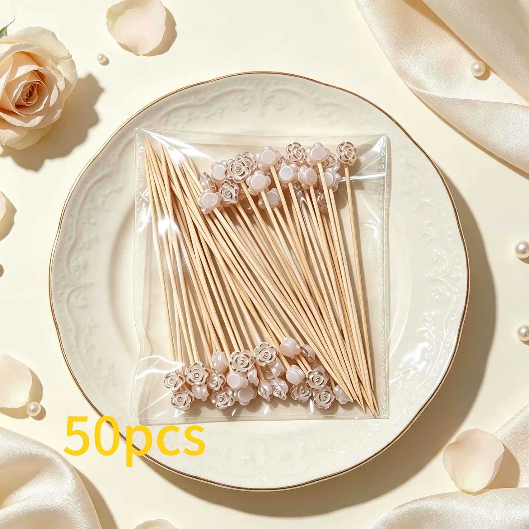 TEMU 50 bâtonnets de décoration florale parfumés de luxe, parfaits pour toutes les fêtes, festivals et décorations de mariage