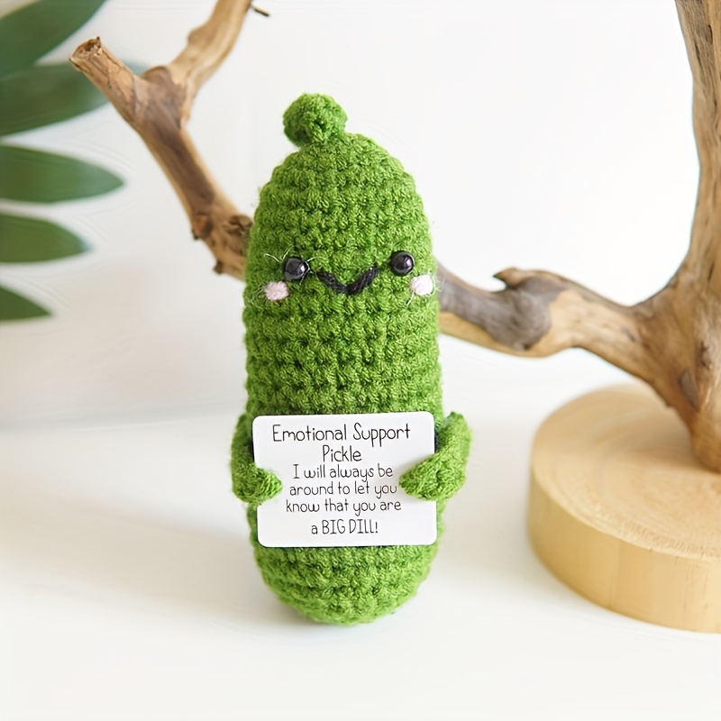 Handmade Emotional Support Pickled Cucumber Gifts, Crochet Emotional Support  