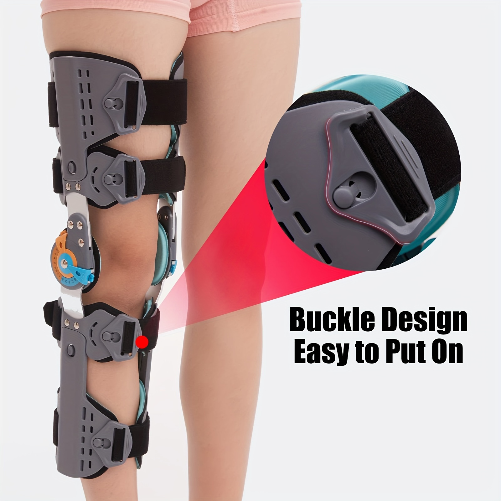 Hinged Knee Brace Adjustable Knee Immobilizer Side - Temu United Kingdom