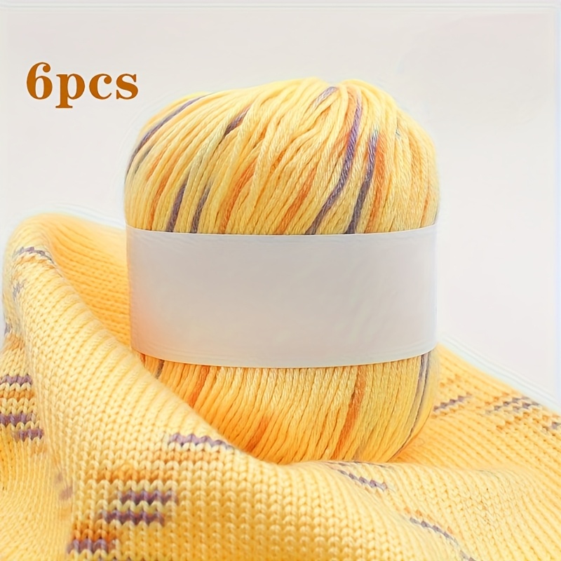 E-shop 6er-Pack, Farbiges Garn, Verlaufende Farbfäden zum Stricken von Pullovern, Häkelwesten, Schals, Handgestrickte Bälle 300g/10,58oz Gesamt