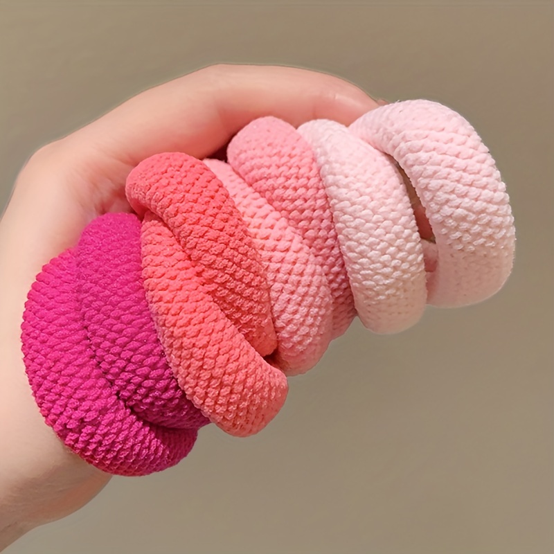 2 Stück Große Haargummis Aus Samt Für Dickes Haar – Cremefarben, Ca. 14 Cm, Weich & Haarschonend