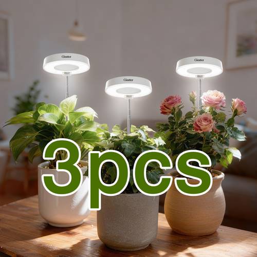 3pcs plant grow light for indoors 720 magnetic rotatable head led lamp height adjustable with 3 6 9h timer dimmable for narrow windowsills white