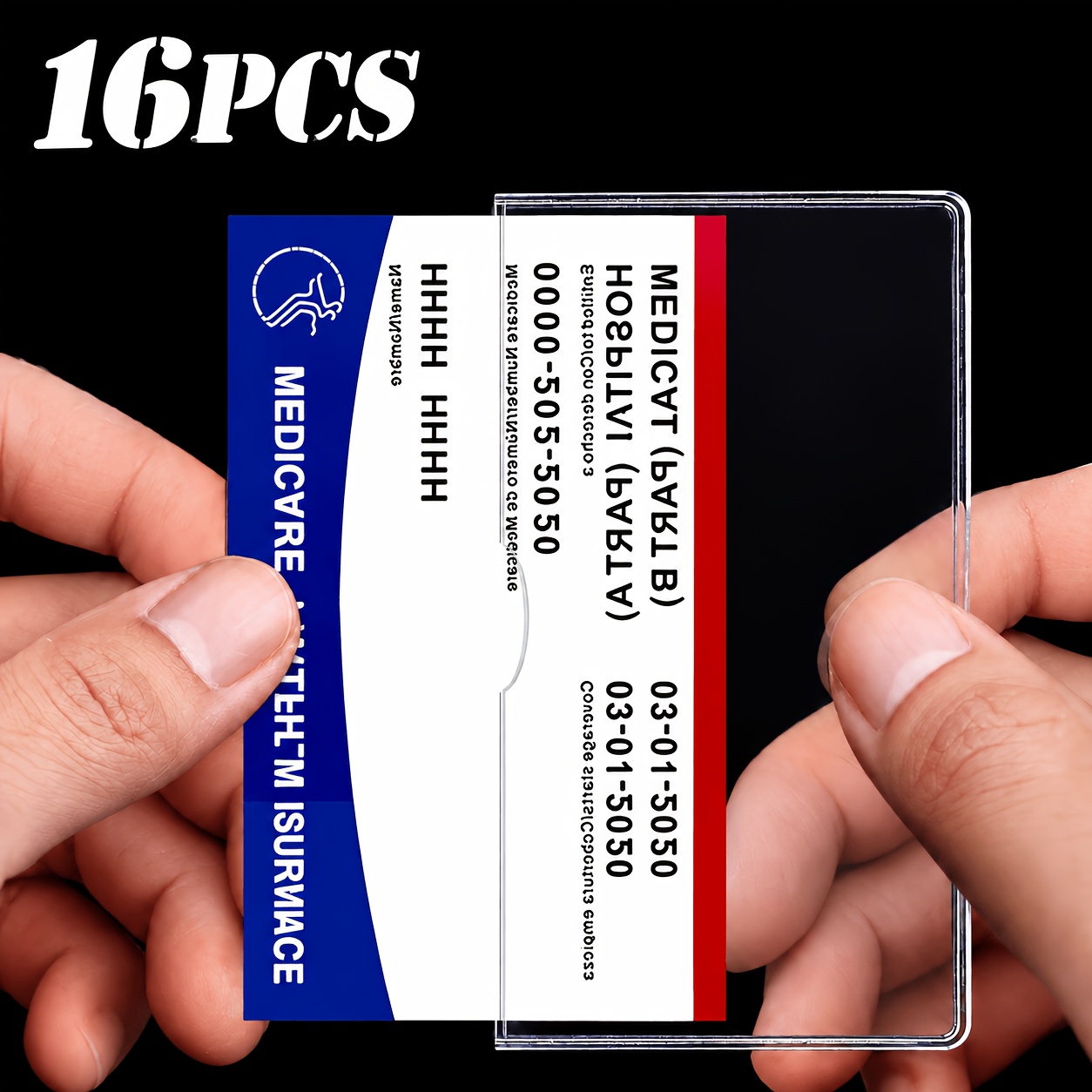 TEMU Bsweit-16pcs Premium Protectors For Social Security, Insurance & Credit Cards - Durable Pu, Secure Storage