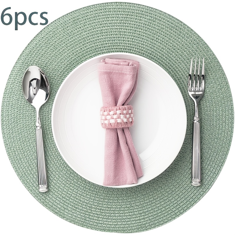 Image of Of Placemats Made Of Plastic, Washable And Easy-to-clean Table Mats Are Perfect For Dining Tables. Are Heat-resistant And Feature A Non-slip Design, Ideal For Western-style Dining. Additionally