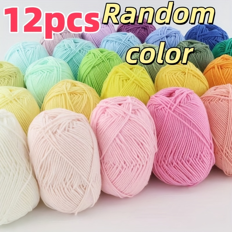TEMU Livraison Aléatoire 12pcs/19pcs Fil Multicolore, Fil à Couleurs Assorties, Fil à Crocheter pour Bricolage de Chapeaux, Sacs, Chaussures, Tasses,