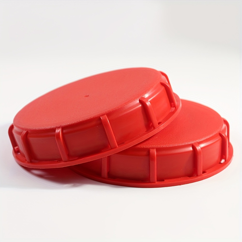 TEMU 2pcs Plastic Sealing Caps For Ibc , Red Blind Caps With 16.2cm Inner Diameter Threaded Lids
