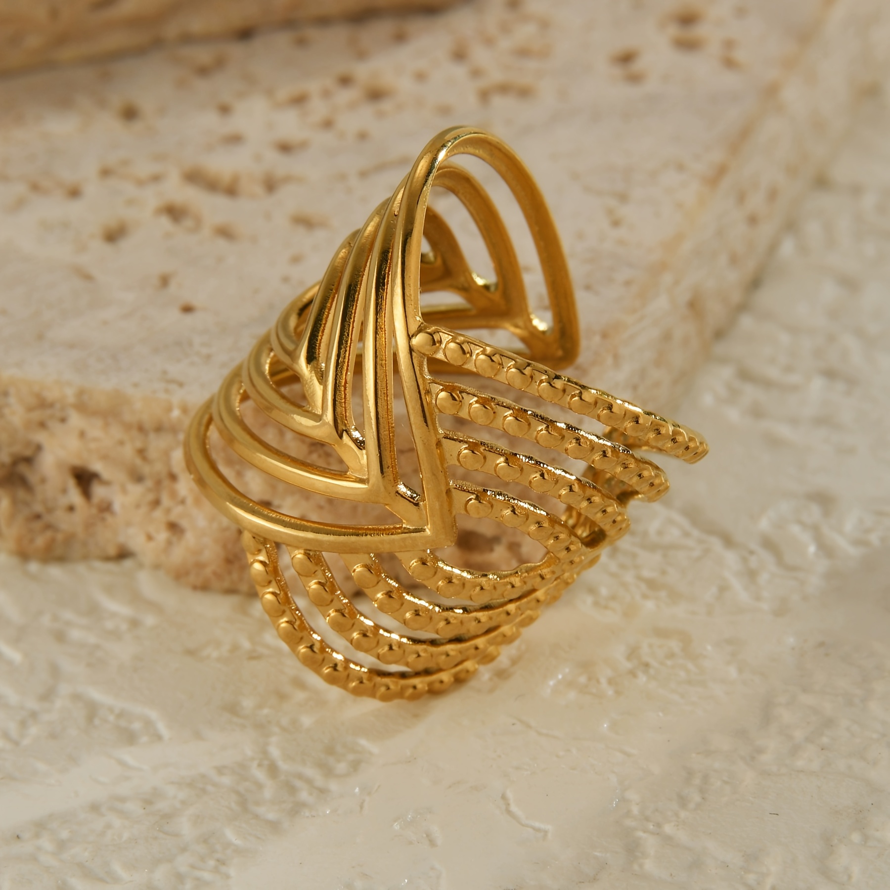Image of Asymmetric - Stylish Luxury Women's Jewelry, High-quality Stainless Steel Accessory For Casual Attire, Holidays, And Parties