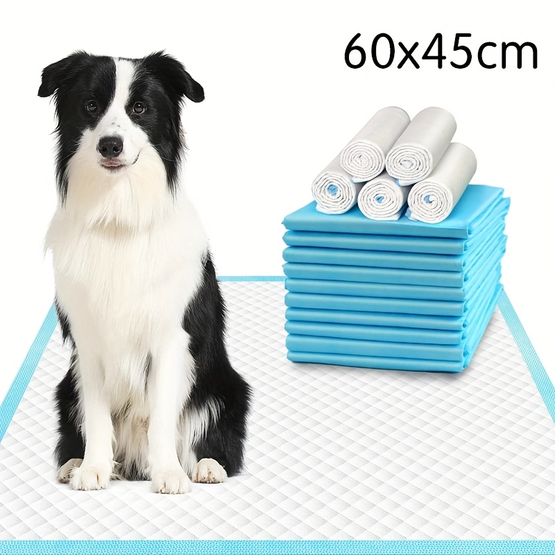 E-shop 100 Stück Super Saugfähige & Auslaufsichere Einweg-Hundekot-Pads mit Blau-Weißem Gitterdesign - Einzeln Verpackt für Hygiene, Ideal für