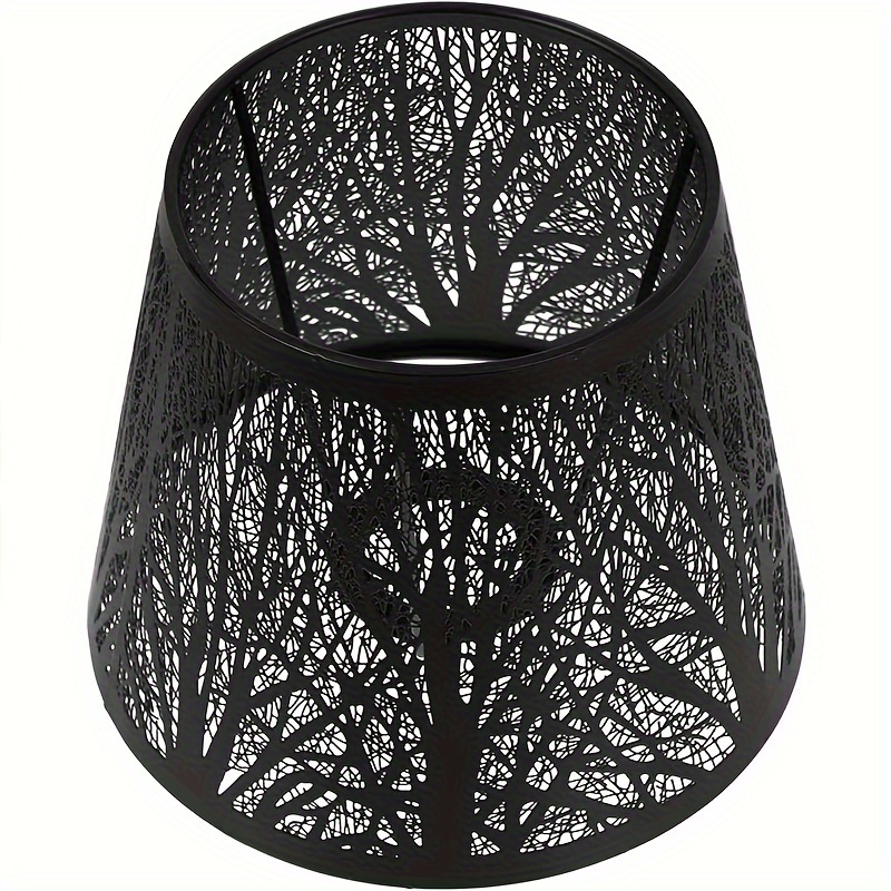 

Modern Tree Pattern Metal Lampshade, Barrel Shape, Compatible With Table And Floor Lamps, No Electricity Or Battery Required - Stylish Home Decor Lighting Accessory