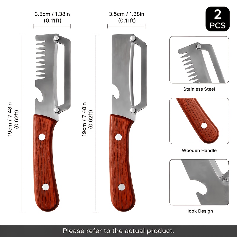 TEMU 2pcs Premium Stainless Steel Peelers With Thickened Handles, 3-in-1 Shredding, Peeling And Slicing Tool For Fruits And Veggies. Great For Home