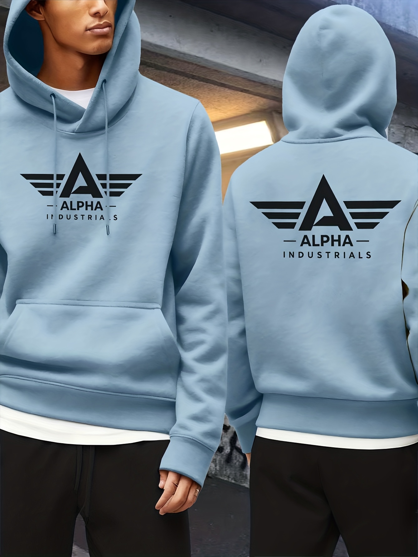 Pluche dikke wintersweater met capuchon voor heren