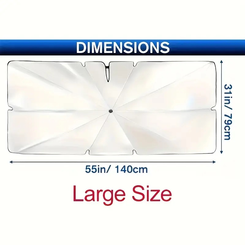 [unique Sun Shade] Unique 360° Rotation Windshield Sun Shade Umbrella | Car Sunshade Cover With , Convenient To Use, Pole