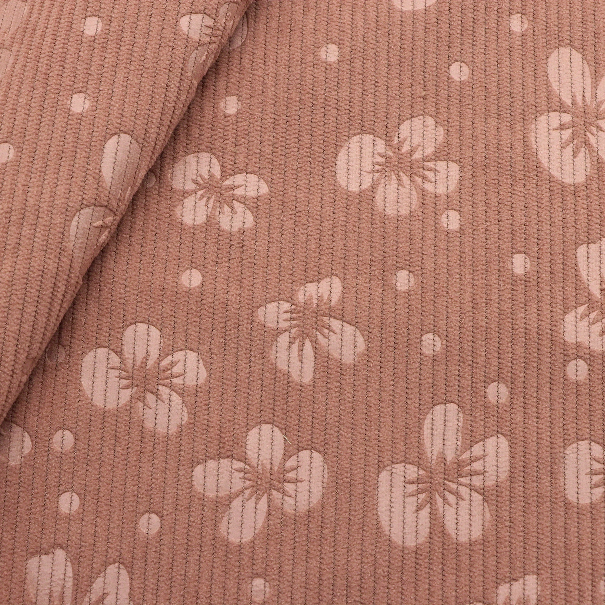 Image of Flower Corduroy Polyester Velvet Fabric,19.68x59inch, Pre-cut Quilting Material For Diy Wallet Crafts Diy Craft For Small Bags, Cushions, Wallets, Toys, Coin Purses , Handmade Doll Breathable