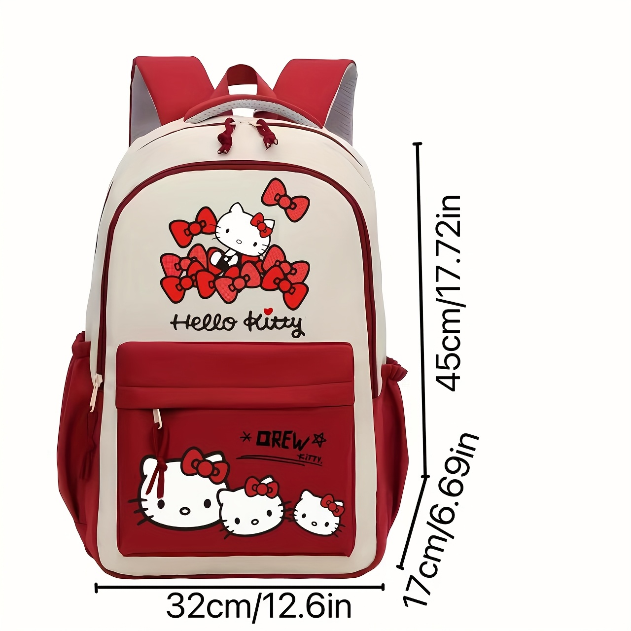     backpack cartoon cute large capacity backpack lightweight outdoor travel backpack new year gift christmas gift gift for girlfriend red backpack with multiple compartments adjustable shoulder straps suitable for   fans details 5