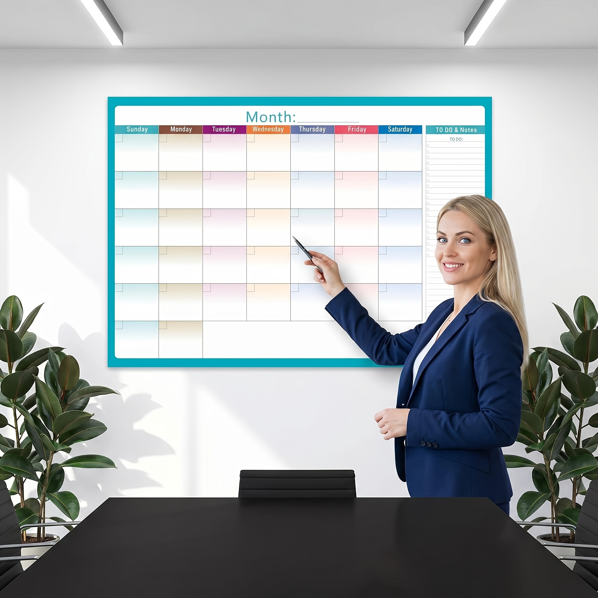 TEMU 2027 New Large-size Dry Erase Monthly Planner, Weekly Time Management Log, Suitable For Use In Companies, Schools, Homes, And Other