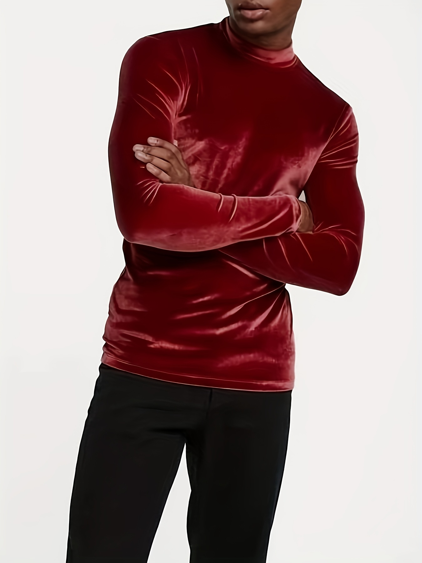 mens autumn winter long sleeve high warm sports - Temu Nigeria