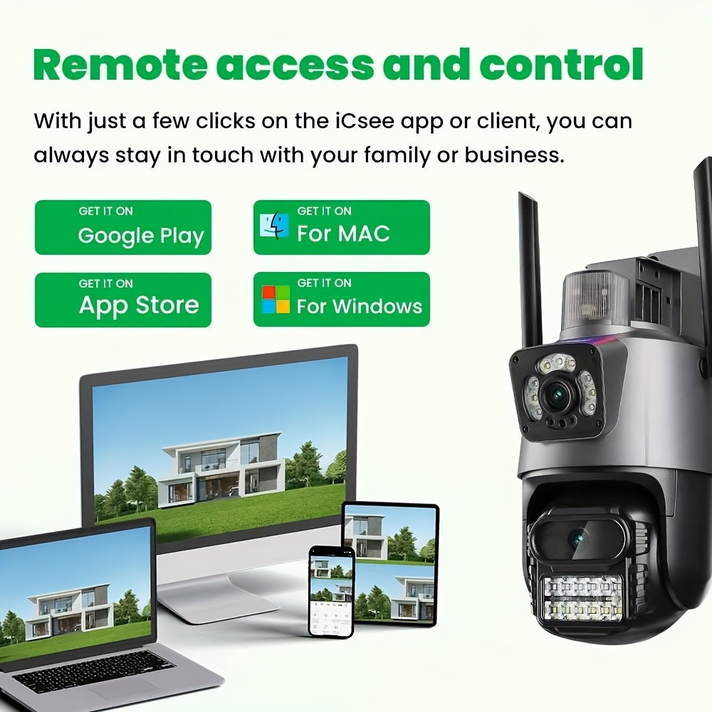 Cámara de seguridad inteligente inalámbrica WiFi 6MP HD: Vigilancia de video HD de seguridad doméstica con lentes dobles, 360° Pan/Tilt/Zoom, visión nocturna de color, audio bidireccional, seguimiento de movimiento - Ideal para mascotas/jardín/calle/monitoreo, instalación fácil, enchufe europeo