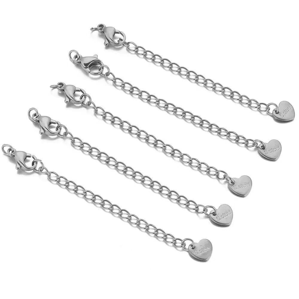 E-shop 12-teiliges Edelstahl Kettenverlängerungsset für Halsketten, Armbänder, Anhänger Fußkettchen – Edelstahl Kettenverlängerungen für DIY