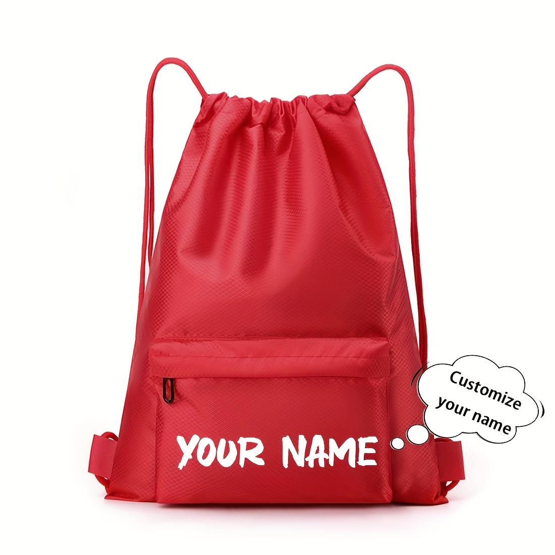 TEMU A Personalized Drawstring Gym Bag With Custom Letters, Featuring A Large Capacity And Stylish Design. Available In Various Colors, It's Cycling,