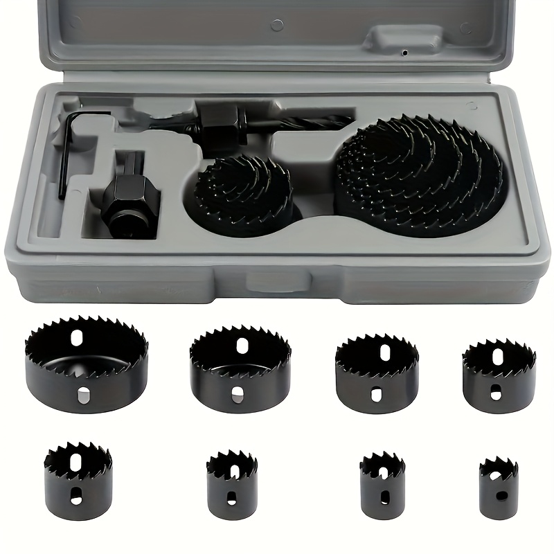 

A Set Of Including 8 Blades Ranging From 3/4" To 2-1/2" (19mm-64mm), Complete With A And An Inner Hex Key, Ideal For Drilling Into , Pvc, And Plastic Boards, In .