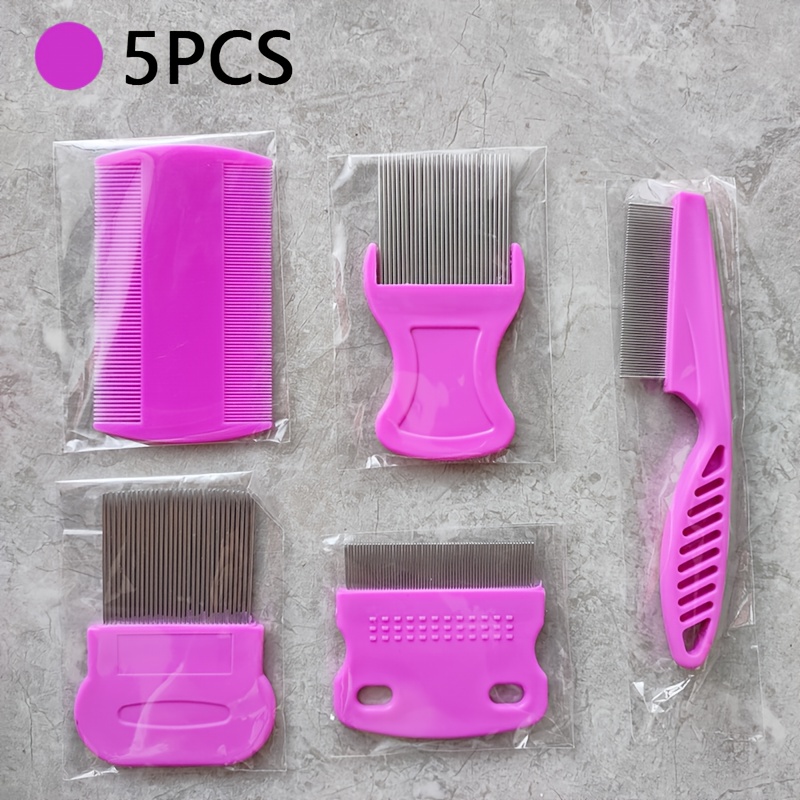 TEMU 5pcs/set Pet Comb, Dog Grooming Comb, Cat Grooming Comb, Suitable For All Sizes Of Cats And Dogs, Pet Grooming And Cleaning Products