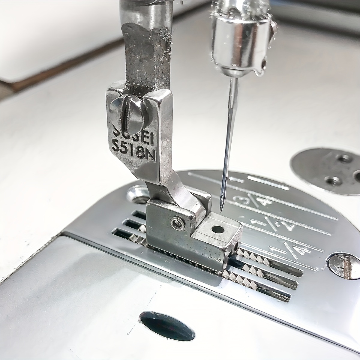 Image of 1pc Flat Invisible Zipper Presser Foot, Full Steel S518n Invisible Zipper Presser Foot For Industrial Sewing Machine