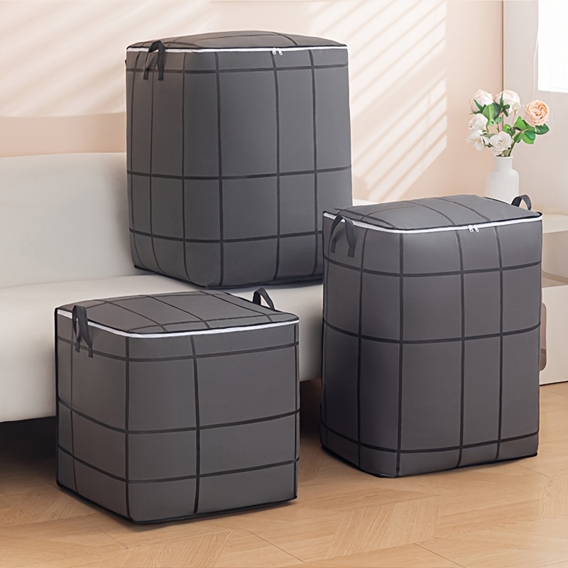 Large Capacity Storage Bag with Inner Pockets, Suitable for Quilts, Sheets, Clothes, And Underwear - Portable, Lightweight, Featuring Zippers And Handles for Easy Transport, Can Also Be Used As a Laundry Basket, Under-Bed Storage