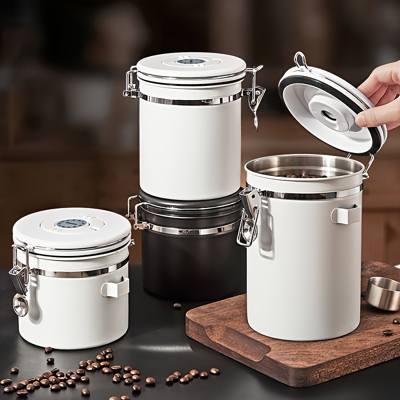 

Stainless Containers, Coffee Canister For Ground Coffee, Airtight Coffee Container With Measuring