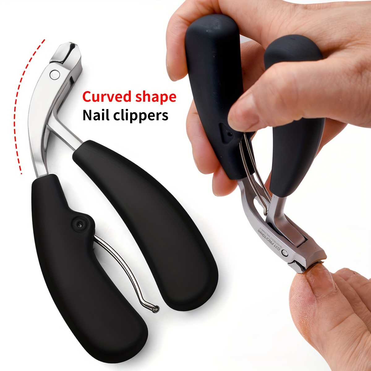 

Stainless Steel Nail Clippers With Curved Blades, Portable Toenail Clippers, Manicure Tool For Nails