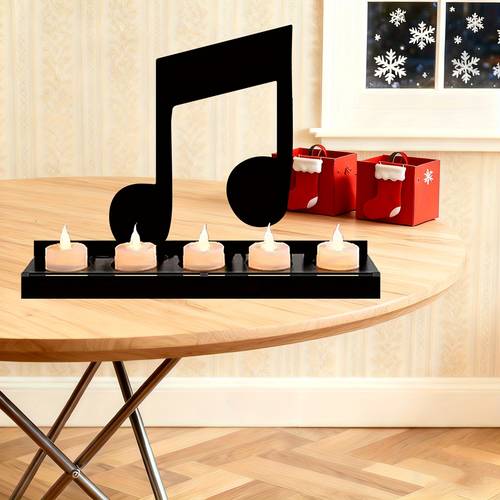 Artikelbild . kandleuchter in moderner notenform, nicht enthalten, tolles geschenk für weihnachten, vatertag und musikliebhaber, saisonale metalldekoration, ideal für weihnachtsdeko und schreibtischverzierungen für wohnung