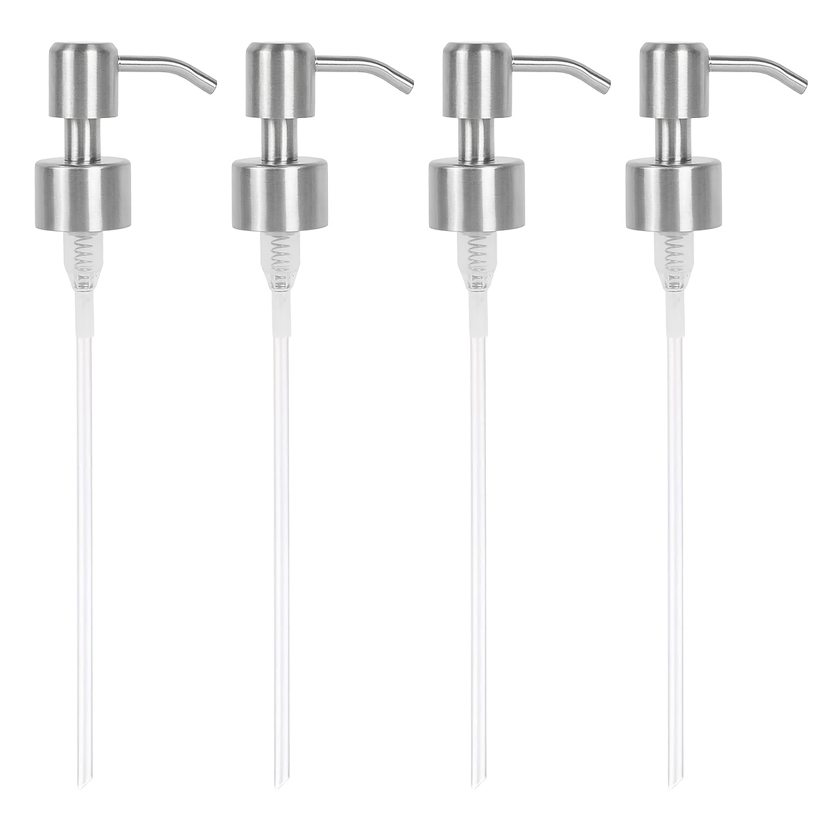 TEMU Lot de 4 Pompes de Remplacement pour Distributeur de Savon - Pompes de Distribution de Savon et de Lotion en Acier Inoxydable pour Bouteilles de