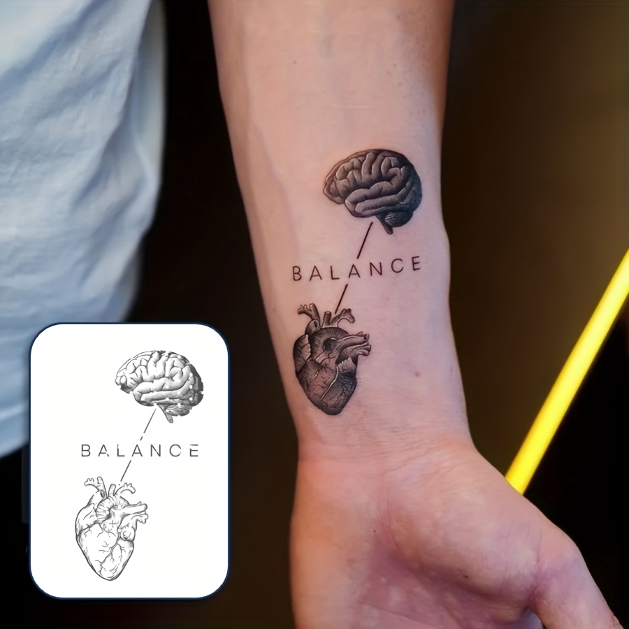 Image of Waterproof Temporary Tattoo Stickers - Balance Design, Realistic Body Art For , Easy To Apply & Remove,, Csx031, Realistic Tattoo | Artistic Tattoo, Tattoo Supplies