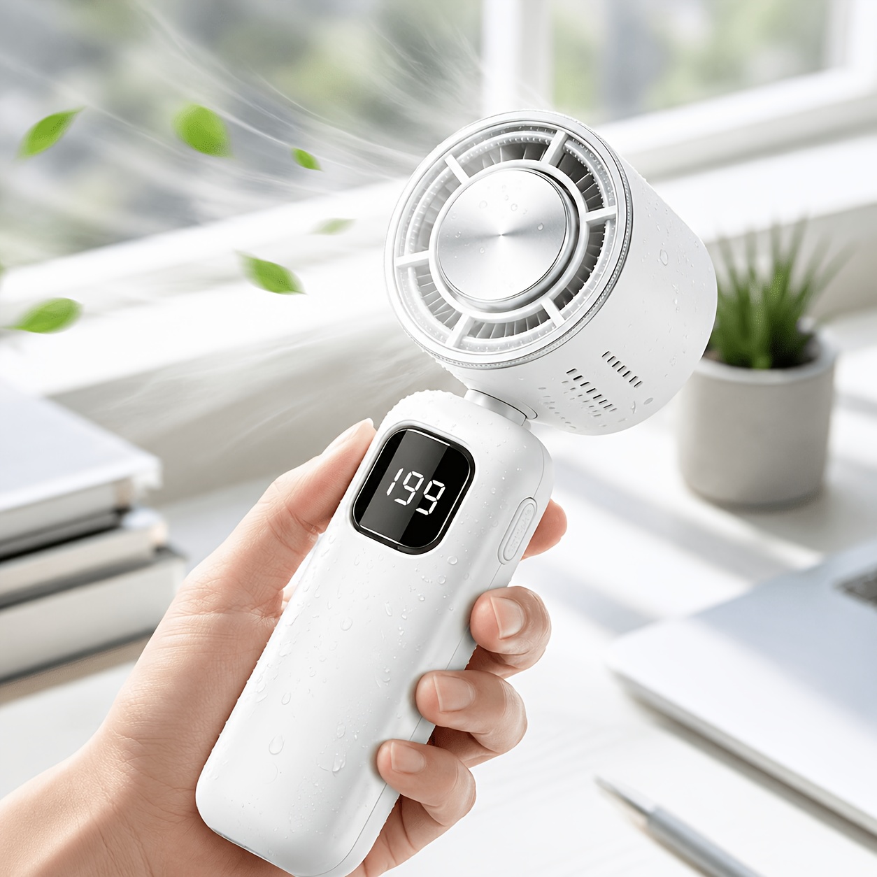 TEMU Portable Usb Rechargeable Handheld Fan And Table Fan, 199 Adjustable , Phone Holder, Hanging Strap, High Wind, , Lightweight Mini Fan For Indoor