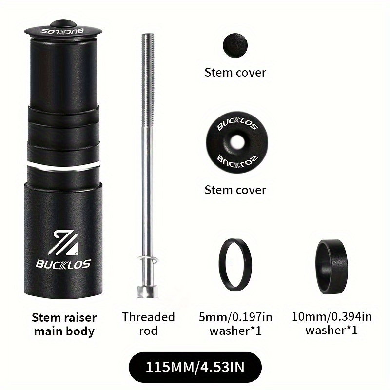 Image of Bucklos Bicycle Stem Height Extender Bike Fork Stem Up Aluminum Alloy Bicycle Stem Extension Bike Handlebar Adapter