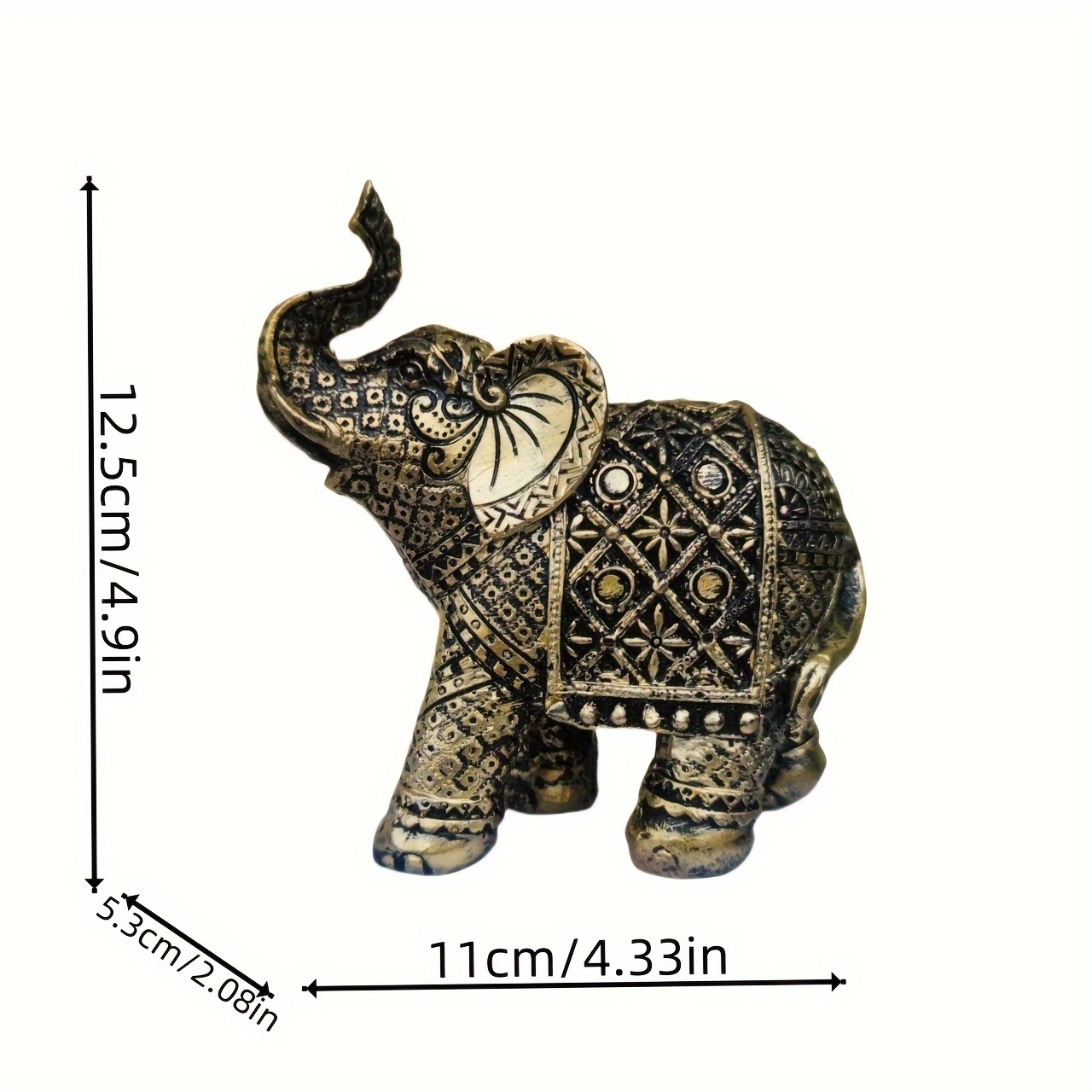 2pcs black and golden wealth elephant resin ornaments suitable for room office desk decoration indoor and outdoor use with christmas thanksgiving hanukkah fathers day mothers day gift Product details 4