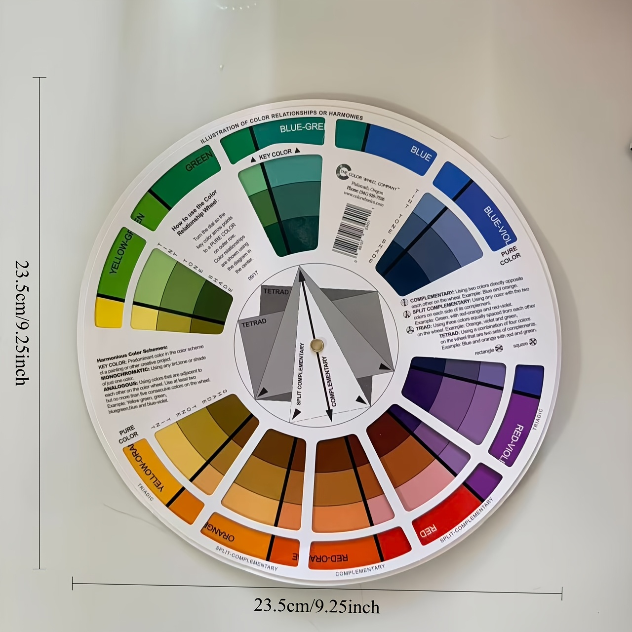 TEMU 1pc International Standard Color Gradient Wheel, Tattoo Color Chart, Wheel And Mixing Chart - Art Teaching Tool With Guide, For Painting, Makeup