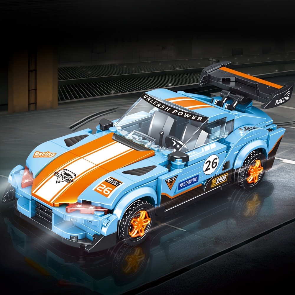 Blue Car Building Blocks Set, Speed Sports Car Model