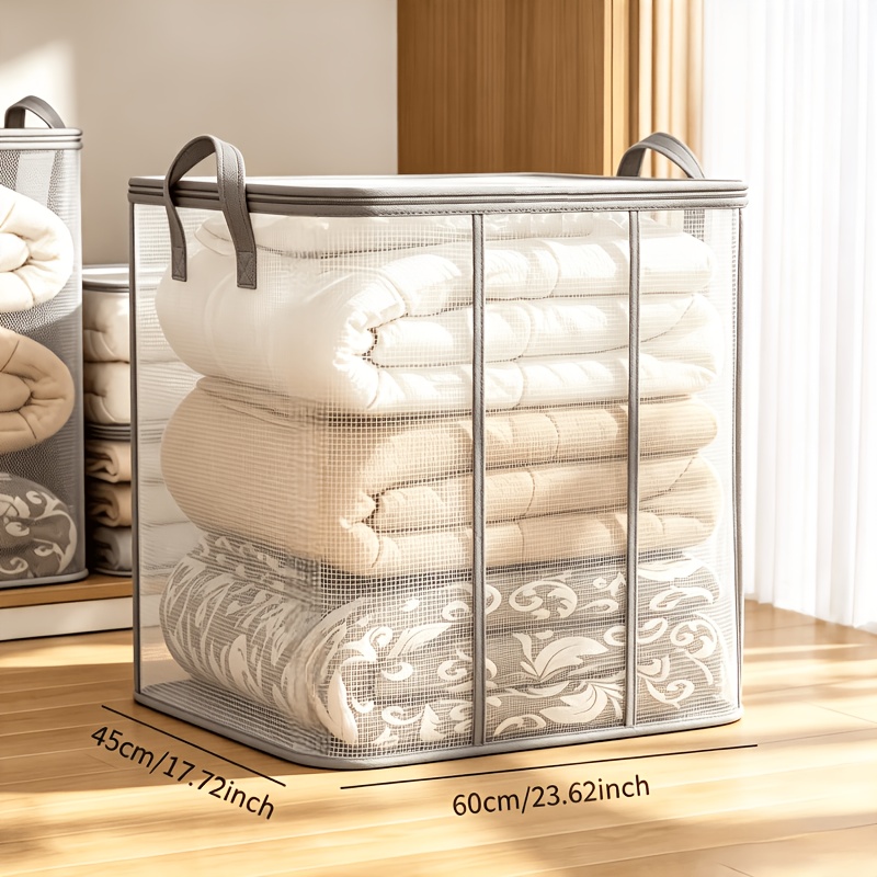 TEMU Large-capacity Pvc Storage Bag, Suitable For Clothing And Bedding—transparent Organizer Bag, Essential For Dormitories, Moving, And