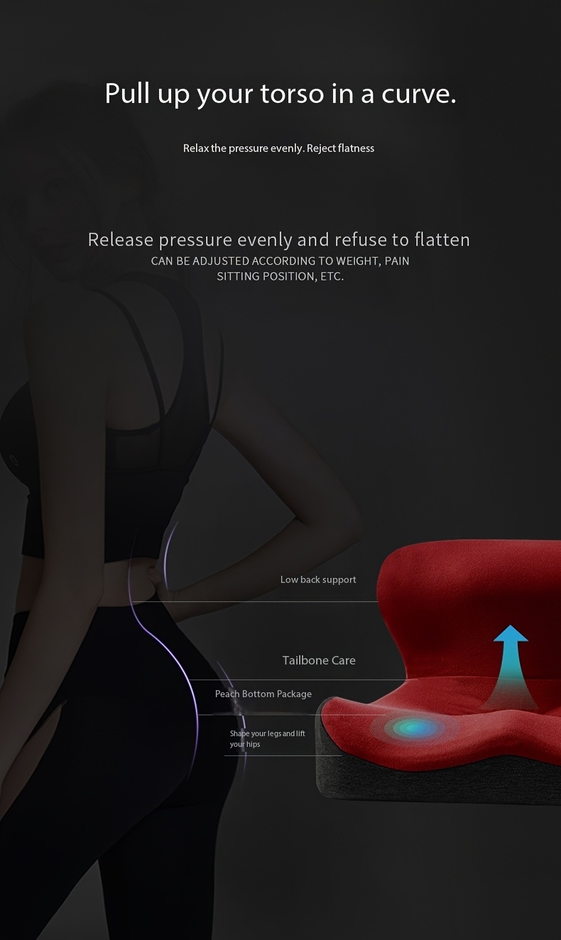 ergonomic office chair cushion with lumbar support extra wide seat pad   anti hemorrhoids breathable design for home car desk posture   hip   5 colors   seat cushion for chair home seating   contoured shape durable construction   home workers Product details 1