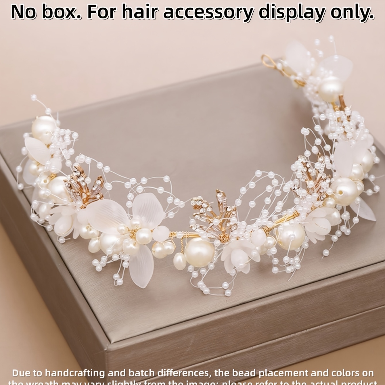 TEMU [bagged/] 1pc Girls' Rhinestone Flower Crown Hair Accessory, Handmade Floral Wreath Hairpiece, Wedding/birthday/performance Accessory