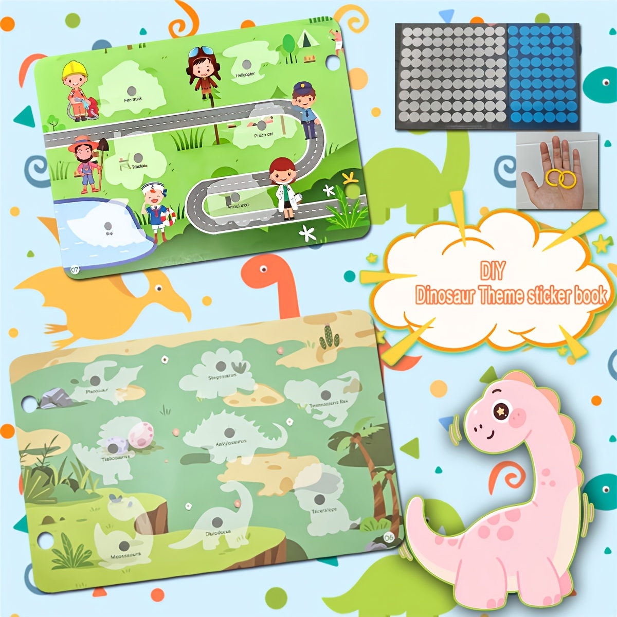 TEMU Quiet Book With Reusable/diy Interactive Toy Book/felt Game/paste Paper Doll, Educational Materials—cultivates /motor Skills/cognitive ,
