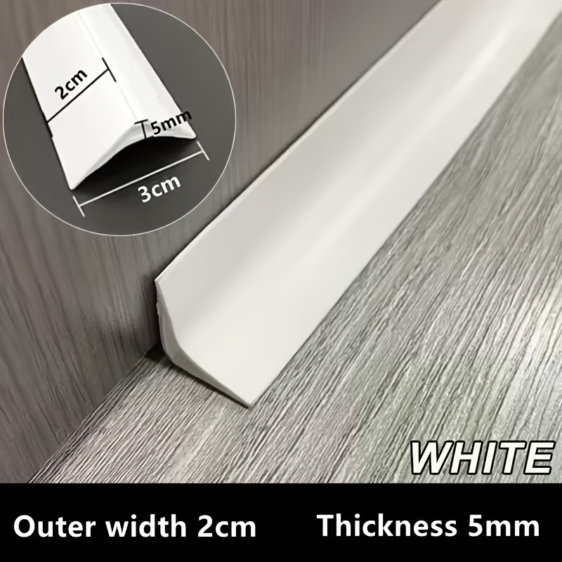 1pc 78.74in Self-adhesive Pvc Wall Strip - Floor Line Cover - Cable Protector - Random Cut Corner Trim For Floor Transition, Ceiling Decor, And Wire Concealment, White And Gray Options