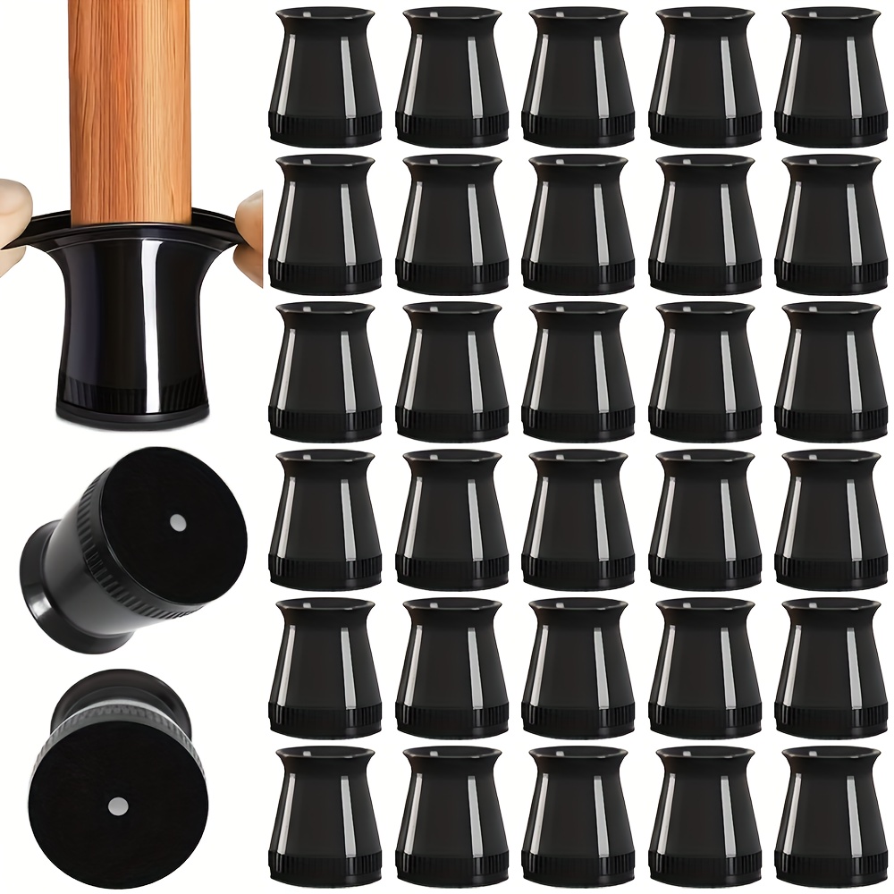 E-shop 28 schwarze Stuhlbein-Bodenschoner, kleine Filzgleiter, runde Möbelgleiter, geeignet für verschiedene Möbelarten. Stuhlfußabdeckungen schützen