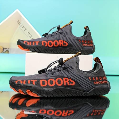 item picture mens anti slip breathable water shoes lightweight upper with vibrant letter prints modern sneakers suitable for outdoor and casual wear fashionable durable high quality barefoot shoes