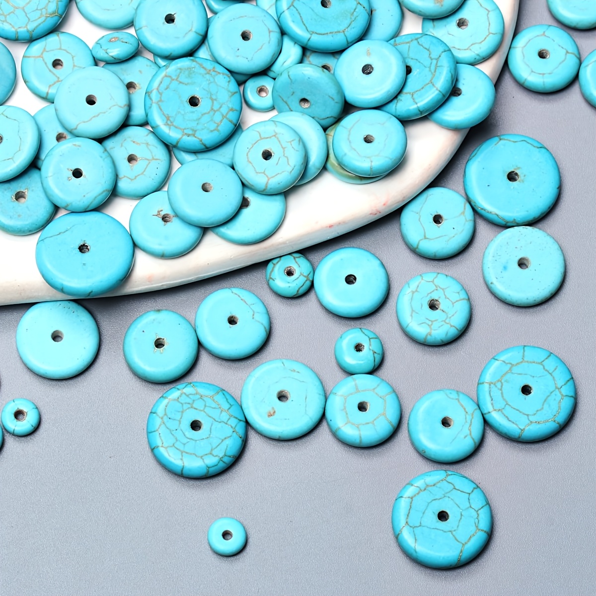 

6-16mm Round Turquoises Stone Spacer Bracelet Necklaces Accessories